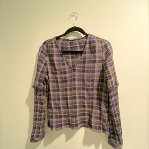 Madewell plaid cotton blouse. Contact for bundles